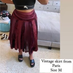 Vintage Velvet Midi Skirt